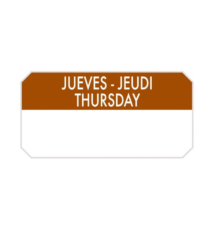 Rotolo Adesivo Rettangolare "Thursday" 5x2,5cm (1.000 Pezzi) Rotolo Adesivo Rettangolare "Thursday" 5x2,5cm (1.000 Pezzi)