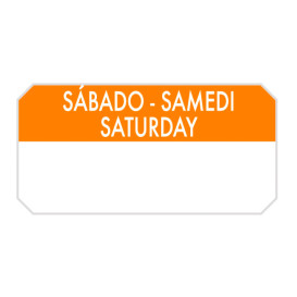 Rotolo Adesivo Rettangolare "Saturday" 5x2,5cm (1.000 Pezzi)