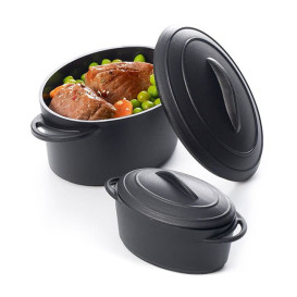 MiniCiotola Degustazione nero con coperchio 300ml (4 Pezzi)