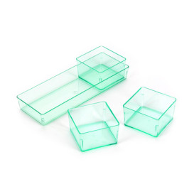 Vassoio Plastica "Water Green" 13,1x4,6 cm (12 Pezzi)