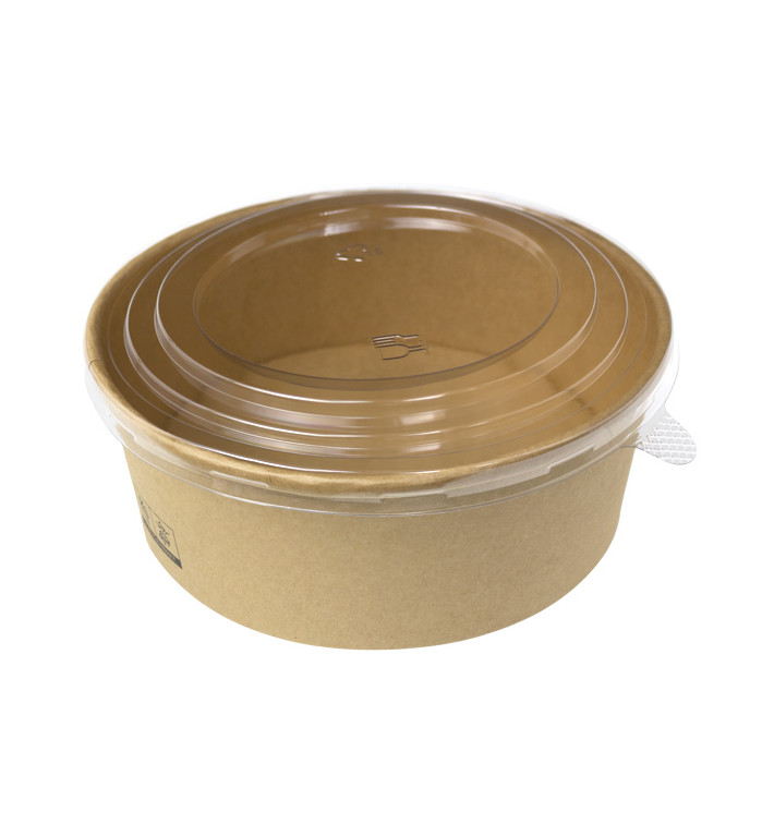 Contenitori di Cartone Kraft-Kraft con Coperchio PP 1000ml (25 Pezzi) Contenitori di Cartone Kraft-Kraft con Coperchio PP 1000ml (25 Pezzi)