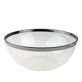 Ciotola PS Glas Rígida Bordo Argento 3500ml Ø27cm (40 Pezzi)