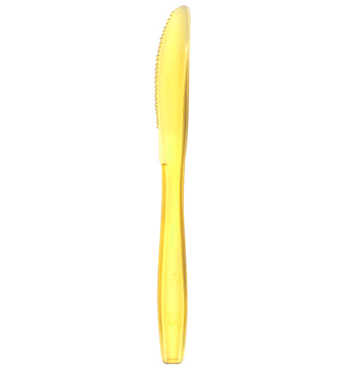 Coltello di Plastica PS Premium Giallo 190mm (50 Pezzi) Coltello di Plastica PS Premium Giallo 190mm (50 Pezzi)
