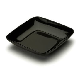 Piattino Plastica  Degustazione Quadrato Nero 6x6x1 cm 