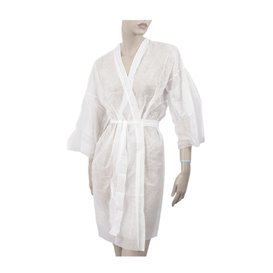 Kimono in TNT PP con Cintura e Tasca Bianco XL (10 Pezzi)