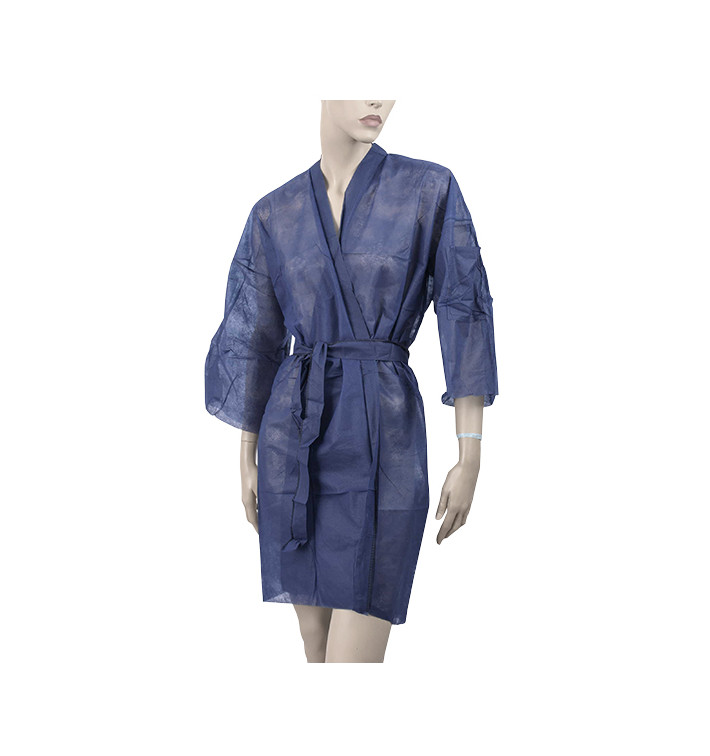 Kimono in TNT PP con Cintura e Tasca Blu XL (100 Pezzi) Kimono in TNT PP con Cintura e Tasca Blu XL (100 Pezzi)
