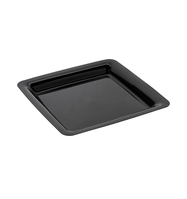 Piatto Plastica Rigida Quadrato Nero 22,5x22,5cm (200 Pezzi) Piatto Plastica Rigida Quadrato Nero 22,5x22,5cm (200 Pezzi)
