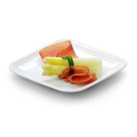 Piattino Plastica  Degustazione Quadrato Bianco 6x6x1 cm (200 Pezzi)