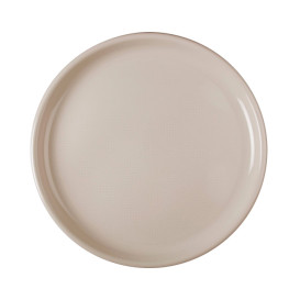 Piatto di Plastica per Pizza Beige Round PP Ø350mm (12 Pezzi)