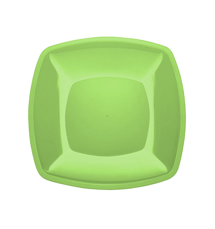 Piatto Plastica Piano Verde Acido Square PS 300mm (144 Pezzi) Piatto Plastica Piano Verde Acido Square PS 300mm (144 Pezzi)