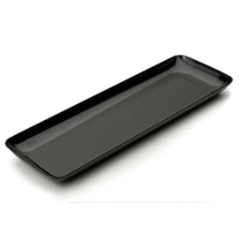 Vassoio Plastica Rettangolare Degustazione Nero 6x19 cm 