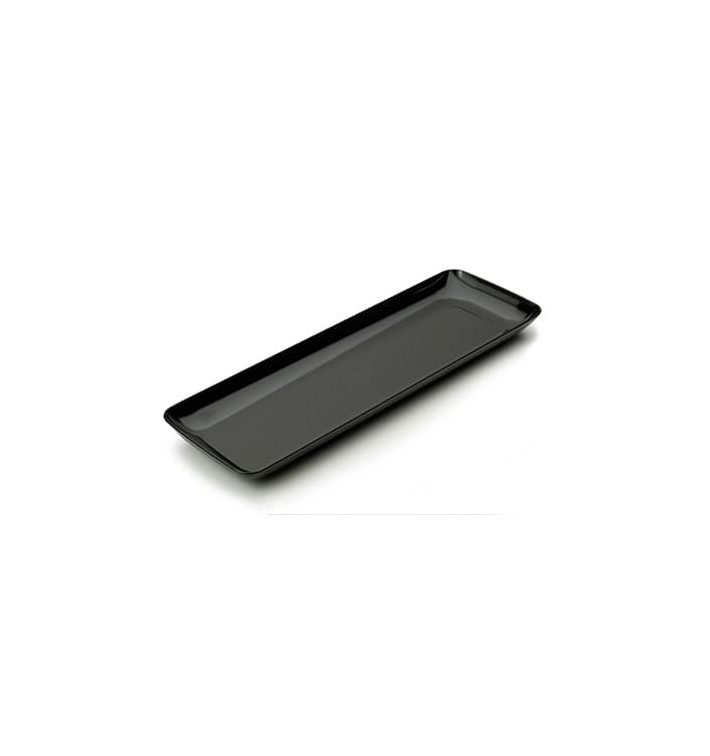 Vassoio Plastica Rettangolare Degustazione Nero 6x19 cm Vassoio Plastica Rettangolare Degustazione Nero 6x19 cm