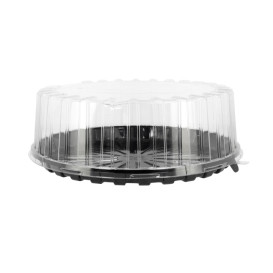 Contenitore di Plastica per Torta APET Nero Ø31cm (90 Pezzi)
