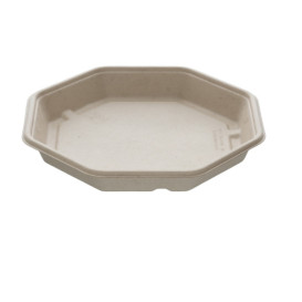 Contenitori Canna da Zucchero Ottagonale e Coperchio di 830 ml 23x23cm (90 Pezzi)