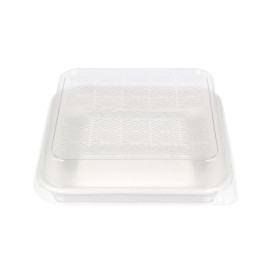 Coperchio PLA Contenitori di Canna da Zucchero 18,5x18,5cm (50 Pezzi)