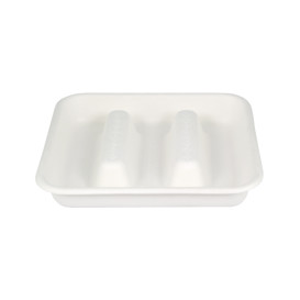 Contenitore per Tacos di Canna da Zucchero Bianco 18,5x18,5cm (50 Pezzi)