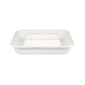 Contenitore per Tacos di Canna da Zucchero Bianco 18,5x18,5cm (50 Pezzi)