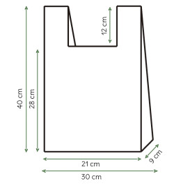 Sacchetto di Plastica Canottiera 100% Biodegradabile 30x40 cm (2.000 Pezzi)