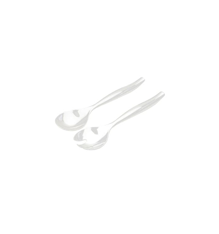 Cucchiaio e Forchetta di Plastica per Insalate Transp. Cucchiaio e Forchetta di Plastica per Insalate Transp.