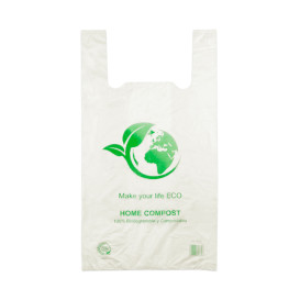 Sacchetto di Plastica Canottiera 100% Biodegradabile 30x40 cm (2.000 Pezzi)