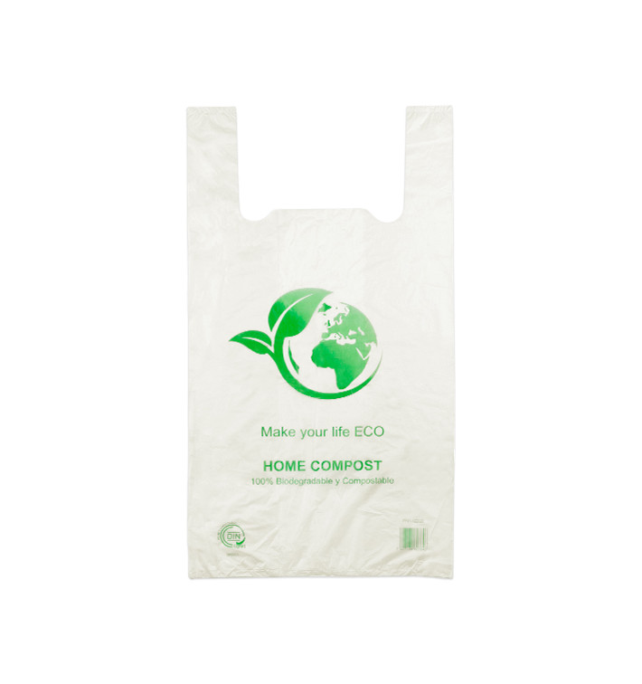 Sacchetto di Plastica Canottiera 100% Biodegradabile 35x45 cm (100 Pezzi) Sacchetto di Plastica Canottiera 100% Biodegradabile 35x45 cm (100 Pezzi)