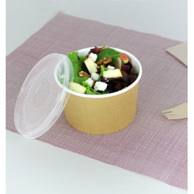 Contenitori di Carta Kraft Con Coperchio PP 16 Oz/473ml (25 Pezzi)