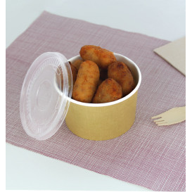 Contenitori di Carta Kraft Con Coperchio PP 16 Oz/473ml (25 Pezzi)