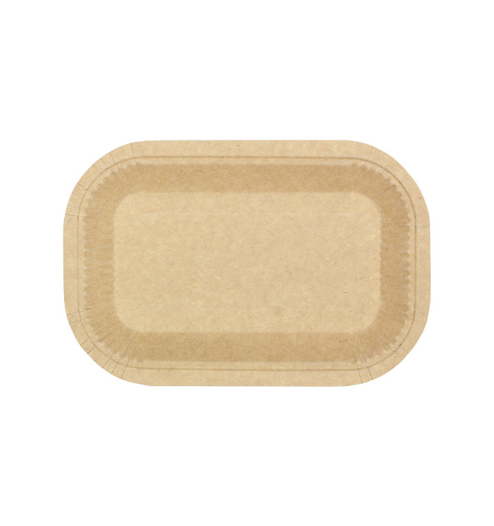 Vassoio di Carta Anti-grasso Kraft 15x23cm 245g/m² (750 Pezzi) Vassoio di Carta Anti-grasso Kraft 15x23cm 245g/m² (750 Pezzi)