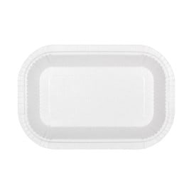 Vassoio di Carta Anti-grasso Bianco 15x23cm 250g/m² (50 Pezzi)