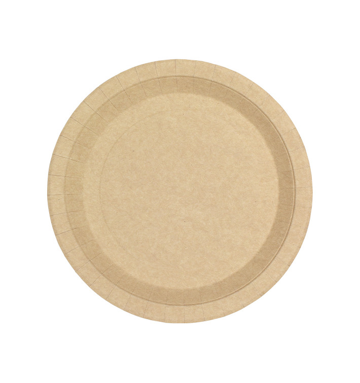 Piatto di Carta Tondo Anti-grasso Kraft Ø22cm 195g/m² (450 Pezzi) Piatto di Carta Tondo Anti-grasso Kraft Ø22cm 195g/m² (450 Pezzi)