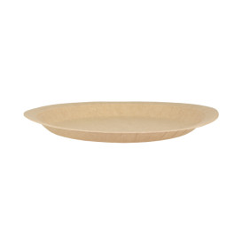 Piatto di Carta Tondo Anti-grasso Kraft Ø22cm 195g/m² (50 Pezzi)