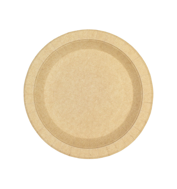Piatto di Carta Tondo Anti-grasso Kraft Ø18cm 245g/m² (50 Pezzi) Piatto di Carta Tondo Anti-grasso Kraft Ø18cm 245g/m² (50 Pezzi)
