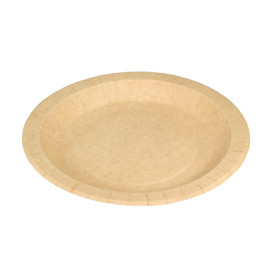 Piatto di Carta Tondo Anti-grasso Kraft Ø18cm 245g/m² (50 Pezzi)