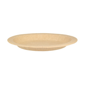 Piatto di Carta Tondo Anti-grasso Kraft Ø18cm 245g/m² (50 Pezzi)