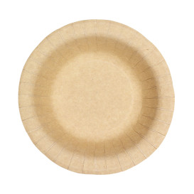Piatto Fondo di Carta Anti-grasso Kraft Ø19cm 245g/m² (500 Pezzi)