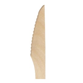 Coltello di Legno Usa e Getta Imbustate 16,5cm (25 Pezzi)