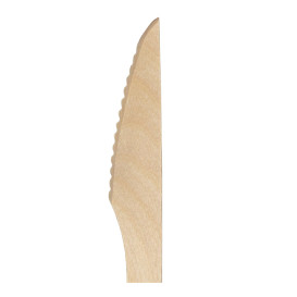 Coltello di Legno Usa e Getta Imbustate 16,5cm (500 Pezzi)