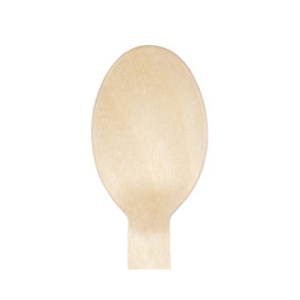 Cucchiaio di Legno Usa e Getta Imbustate 16cm (25 Pezzi)