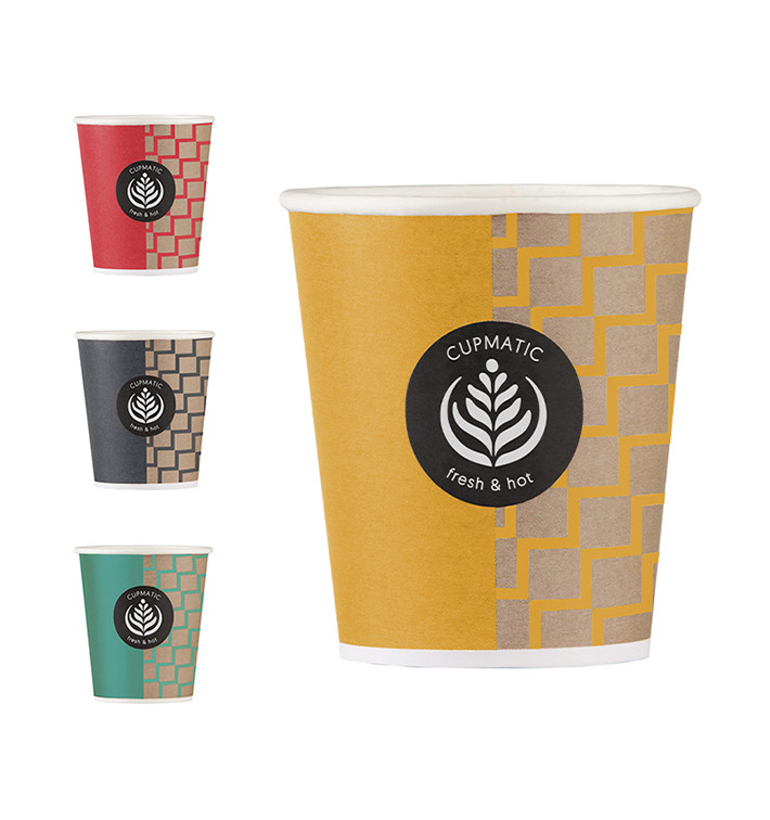Bicchiere di Carta Eco Cupmatic 6Oz/192ml Ø7,0cm (100 Pezzi) Bicchiere di Carta Eco Cupmatic 6Oz/192ml Ø7,0cm (100 Pezzi)