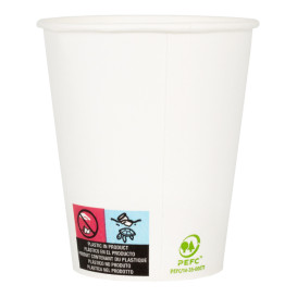 Bicchiere di Carta 9 Oz/280ml Bianco Ø8,0cm (50 Pezzi)