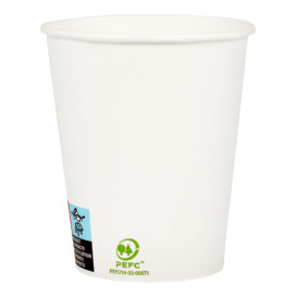 Bicchiere di Carta 9 Oz/280ml Bianco Ø8,0cm (50 Pezzi)