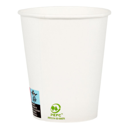 Bicchiere di Carta 9Oz/280ml Bianco Ø8,0cm (50 Pezzi)