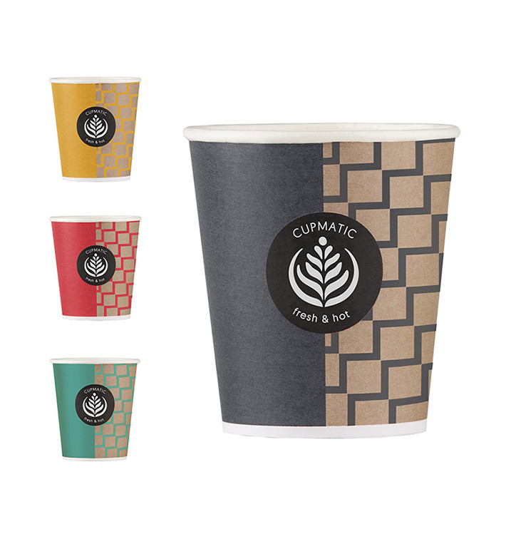 Bicchiere di Carta Eco Cupmatic 8Oz/210ml Ø7,0cm (100 Pezzi) Bicchiere di Carta Eco Cupmatic 8Oz/210ml Ø7,0cm (100 Pezzi)