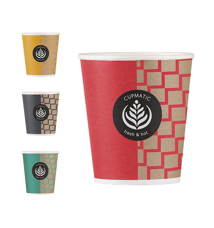 Bicchiere di Carta Eco Cupmatic 9Oz/280ml Ø8,0cm (50 Pezzi) Bicchiere di Carta Eco Cupmatic 9Oz/280ml Ø8,0cm (50 Pezzi)