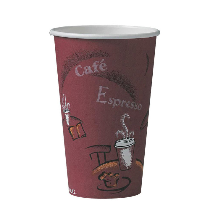 Bicchiere di Carta 16Oz/500 ml "Bistro" Ø8,9cm (50 Pezzi) Bicchiere di Carta 16Oz/500 ml "Bistro" Ø8,9cm (50 Pezzi)