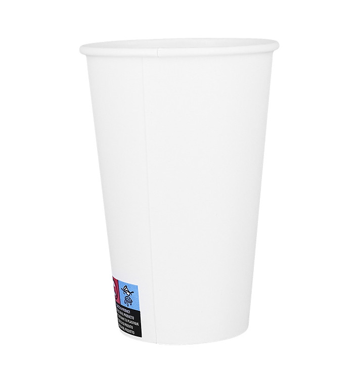 Bicchiere di Carta ECO 16Oz/480ml Bianco Ø9cm (50 Pezzi)