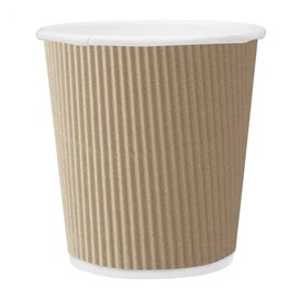 Bicchiere Carta 4 Oz/120ml "Parete Doppia" Marrone Ø6,2cm (50 Pezzi)