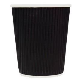 Bicchiere Carta 8 Oz/250ml "Parete Doppia" Nero Ø8cm (500 Pezzi)