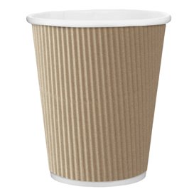 Bicchiere Carta 8 Oz/250ml "Parete Doppia" Marrone Ø8cm (25 Pezzi)