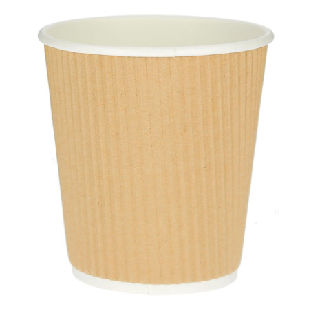 Bicchiere Carta 8 Oz/250ml "Parete Doppia" Marrone Ø8cm (25 Pezzi)